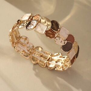 Veloura Gold Multicolor Enamel Link Bracelet | Elegant Statement Jewelry